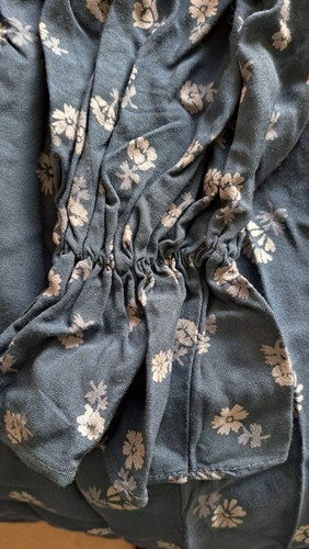 Vintage 1970s Original Floral Prairie Dress Spectrum Of London 10 Blue Maxi Boho - Picture 9 of 9