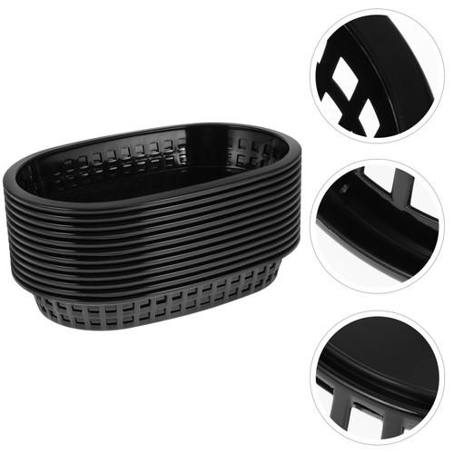 12 Pcs Fast Food Basket Boat Shaped Tray Reusable French Fry Serving - Picture 12 of 12