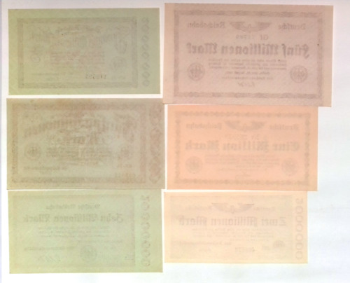 UNC 1923 Deutschland REICHSBAHN Komplettset 20 Billionen bis 1 Million Mark Banknoten - Bild 7 von 9