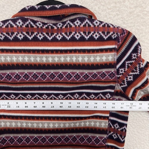Uniqlo Fleece Jacket Women's L Purple Red Southwestern Aztec Full Zip Mock - Picture 5 of 11