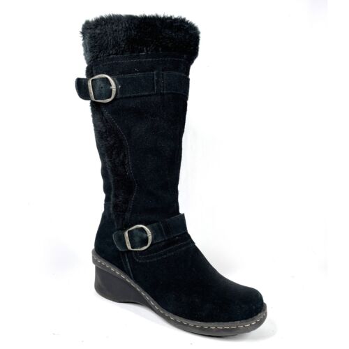 BASS Alissa Mujer Gamuza Talla 9.5M Negro Alto Cálido Piel Sintética Revestimiento Zapatos de Invierno - Imagen 2 de 12