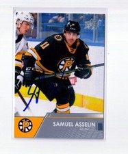 SAMUEL ASSELIN autographed SIGNED '21/22 Upper Deck AHL card PROVIDENCE BRUINS