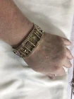 vintage stretch bracelet gold tone pastel beads