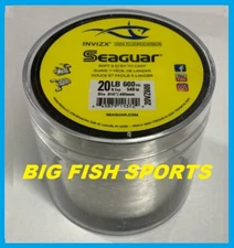 SEAGUAR INVIZX 100% Fluorocarbon Line 20lb/600yd 20VZ600 FREE USA SHIP! 20VZ600