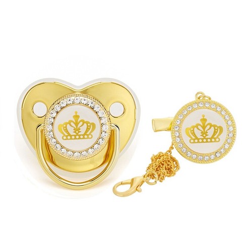 Bling Infant Soother Baby Pacifier Rose Gold Newborn Baby Dummy Dummy Silicone - Picture 8 of 12