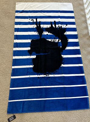 NWT 100% AUTHENTIC VILEBREQUIN EXTRA LARGE COTTON BEACH TOWEL - BLUE