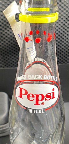 Vintage Spiral Pepsi 10 oz Clear Soda Bottle with Red Dots around Neck  IN7111 - Picture 2 of 9