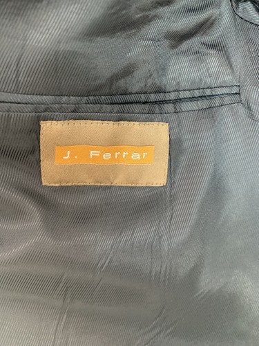 J. FERRAR Black Single Breast 3 Button Closure Polyester Men's Blazer Size 44R - Picture 5 of 12