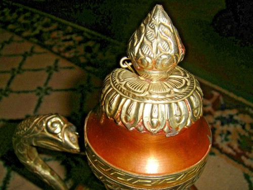 Chinese Arabic Middle Eastern Teapot Elephant Spout Copper Metal Serpents - Picture 11 of 12