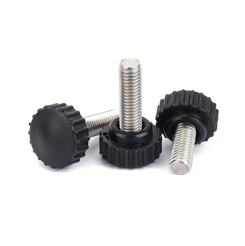 M4 M5 M6 Gerändelt Kunststoff Schwarz Schraube Runde Knopf Griff Hand Schrauben - Afbeelding 9 van 12