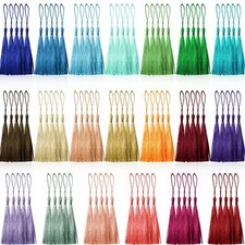 100 Pcs Silky Handmade Mini Tassels with Loops for Jewelry Making DIY Projects
