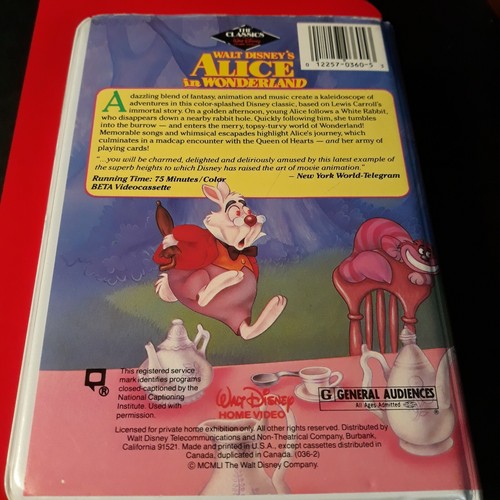Walt Disney Alice In Wonderland BETA, Black Diamond/Red Letter, clam shell - Picture 2 of 7