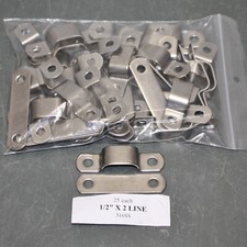 (25) Dixie Tube Clamps 802, 1/2" Diameter Tube, 2 Lines, 316 Stainless Steel