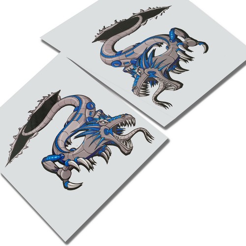 Dragons Metal Estilo Increíble Diseño Calcomanías Vinilo Pegatina Gráficos x 2 Piezas Estilo 2 - Imagen 2 de 3