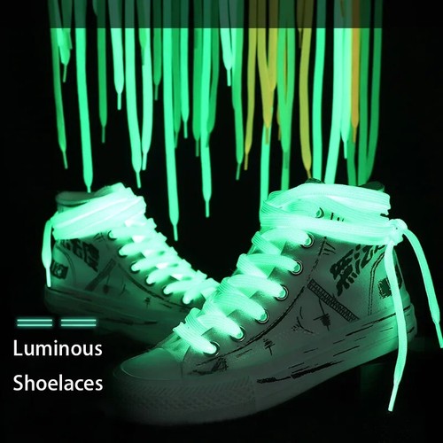 1 Pairs Sports Luminous Shoelace Glow In The Dark Night Color Fluorescent - Picture 3 of 6