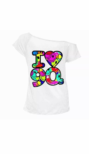 Women Ladies I Love The 80s 90s T-Shirt Fancy Dress Costume Neon Festival Top - Picture 11 of 18