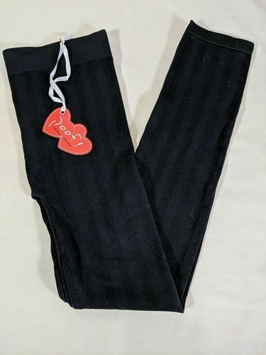POOF Girl's Black Vertical Striped High Rise Seamless Stretch Leggings size S/M - Picture 11 of 12
