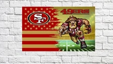 San Francisco 49ers Football fans 3x5 ft Mascot American Flag - NFL Gift Banner