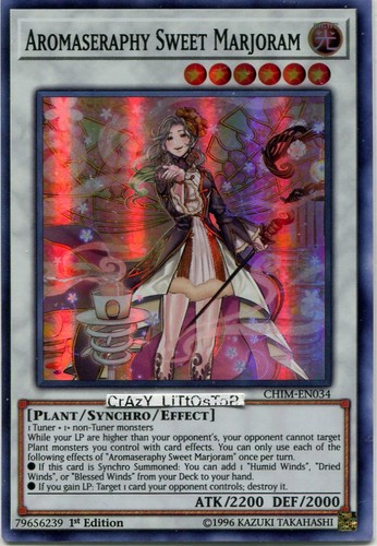 3 X YU-GI-OH AROMASERAPHY SWEET MARJORAM 1ST ED SUPER RARE MINT CHIM-EN034 - Picture 1 of 1