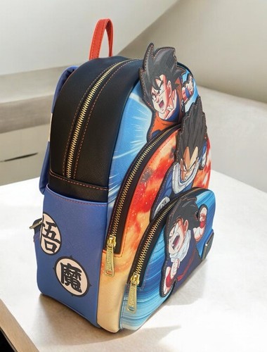 Loungefly Dragon Ball Z Triple Pocket Backpack BRAND NEW NWT Goku Vegeta Gohan - Picture 6 of 13