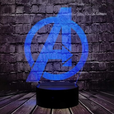 Illusion Avengers Logo Lamp, 3D Light Experience