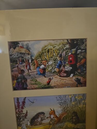 6 Delightful Molly Brett Postcard Art Prints Matted, Still Sealed, Amazing - Picture 3 of 15