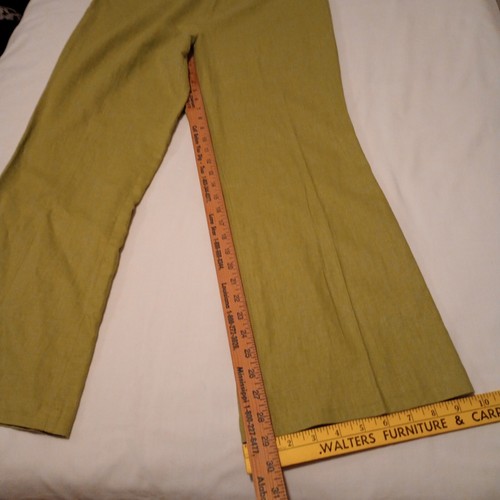 Giorgio Fiorlini Women's Dress Pants Size 8 Olive Green Linen Blend Tapered, LNC - Picture 4 of 12