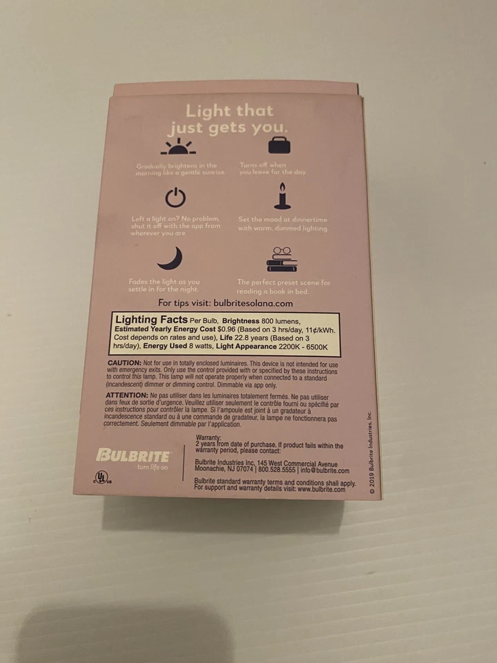 Bulbrite Solana 60 Watt Equivalent A19 Smart WiFi Connected 90CRI LED Light - Image 3 of 4