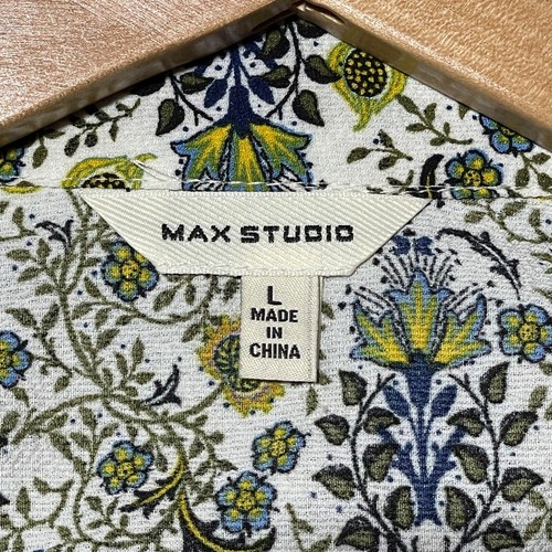 Max Studio Cottage langes Stufenkleid Gr. L Damen Blumen vorne zum Binden leicht - Bild 5 von 7