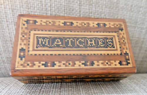 Tunbridge Ware Stunning Wood Vintage Matchbox
