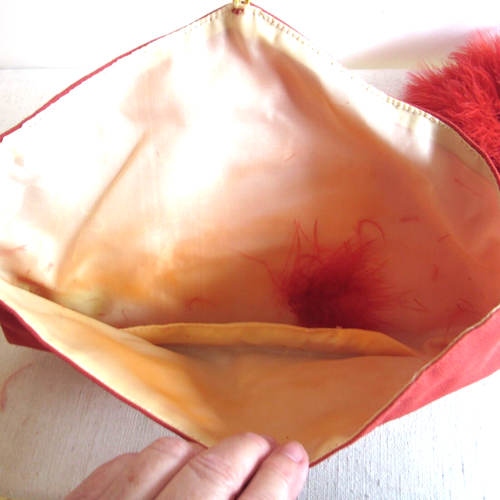 Vintage Hand Held Marabou Feather Fan Hong Kong Lucite/Plastic Handle Case - Picture 8 of 10