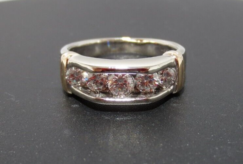 14K 2TONE MEN'S DIAMOND ANNIVERSARY BAND RING 1.00 tcw 9.33 grams (G128960) - Picture 13 of 13