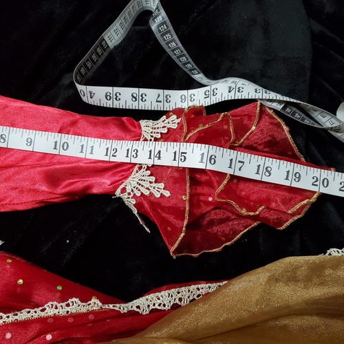 Disney Princess Dress Red & Gold Lace Elaborate Costume Cosplay Sz. Youth Small - Picture 11 of 11