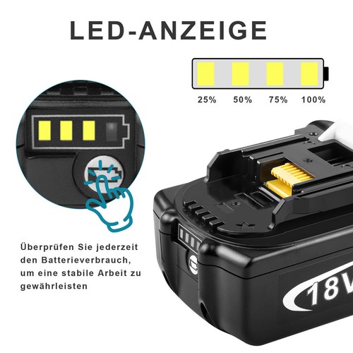 2X Batería de repuesto original 18V para Makita BL1860 8,0AH Li-Ion BL1850 BL1830 BL1840 - Imagen 4 de 38