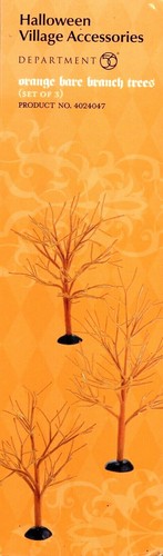 Department 56 Boxed Halloween Village Decor 4024047 Orange Bare Branch Trees P51 - Picture 1 of 5
