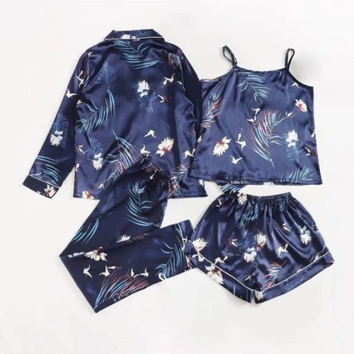 Women's Pajamas Set Home Suit Four Piece Pajamas For All Seasons - Picture 5 of 13