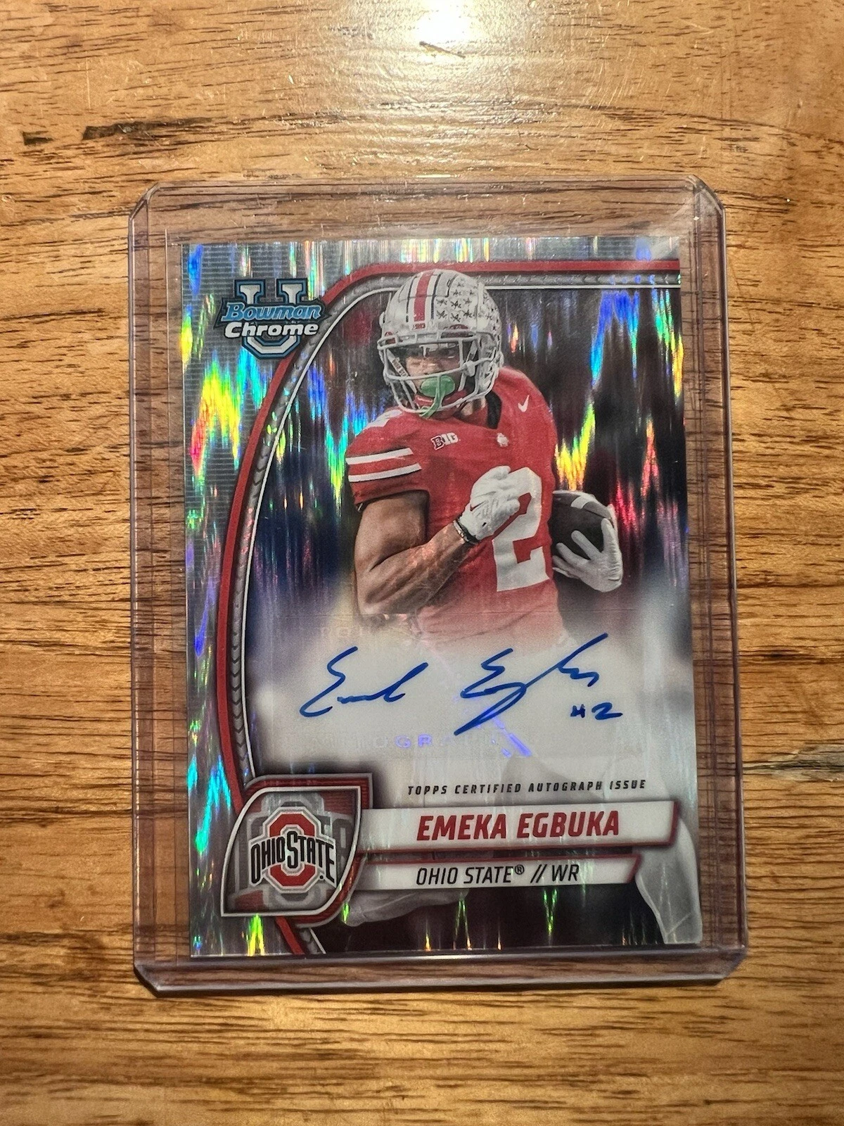 2024 Bowman University Chrome - Chrome Prospect Autographs Emeka Egbuka Stealth