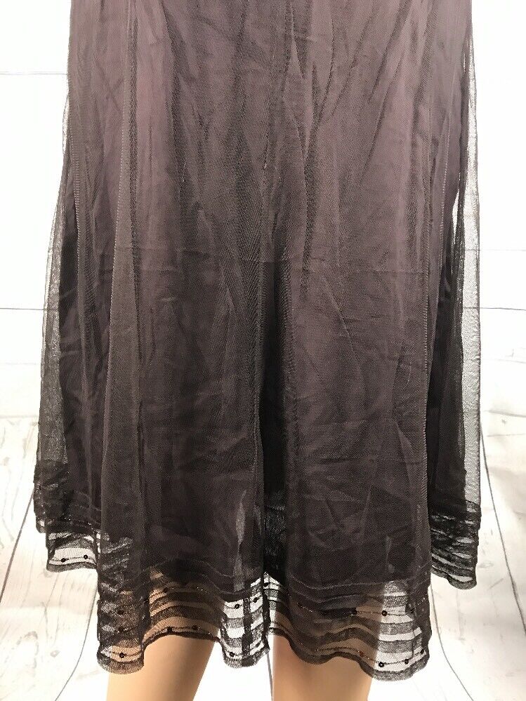 H&M Skirt Size 8 Semi-Sheer Brown Mesh Bohemian S… - image 11