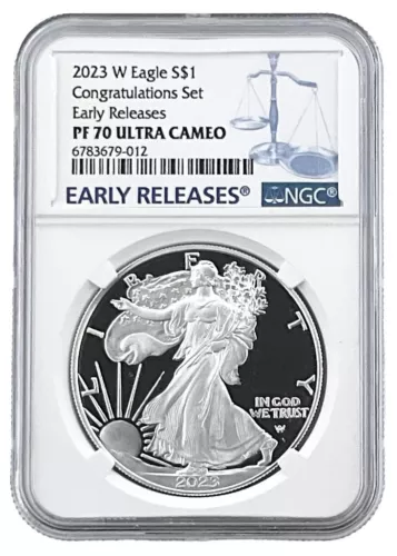 2023 W Congratulations Set Proof Silver Eagle NGC PF70 UC ER Blue Label