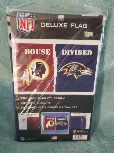 Baltimore Ravens Washington Redskins house divided Deluxe 3' X 5' flag - Picture 2 of 2