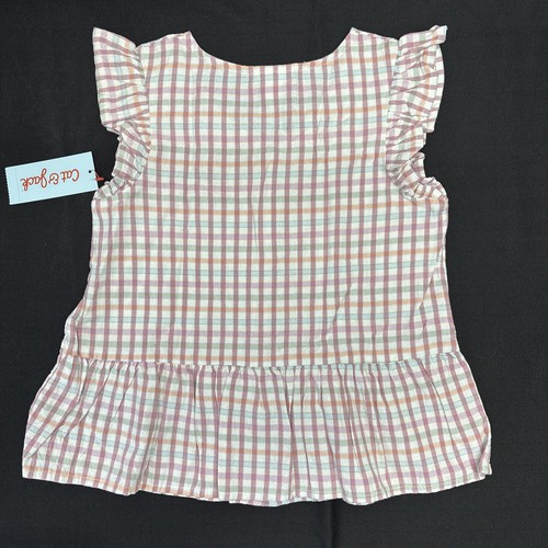 Cat & Jack Girls Size 8 Medium Lot of 4 Ruffled Short Sleeve Shirts NWT - Picture 6 of 10