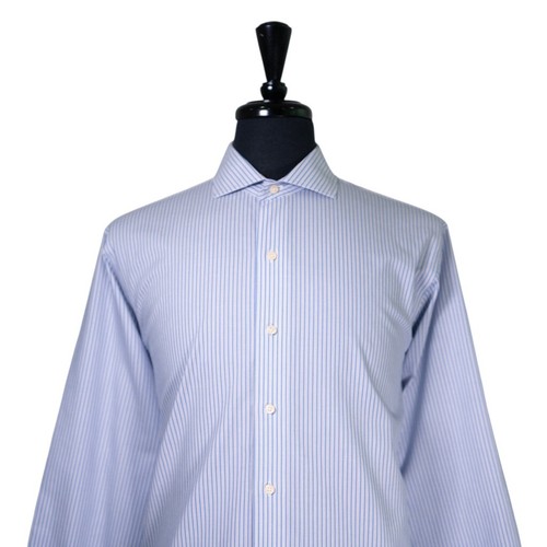 Brooks Brothers Mens Dress Shirt 17 34/35 Blue White Striped Regent Fit Non Iron - Picture 4 of 8