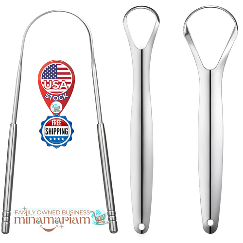 YLYL-3PCS Raschietto per Lingua in Acciaio Inox - Pulitore per Lingue in Metallo per Adulti - Foto 7 di 7