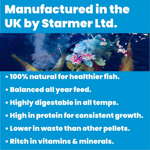 Wheatgerm & garlic floating food pellets for winter feeding koi carp (ADULT) - Picture 2 of 11