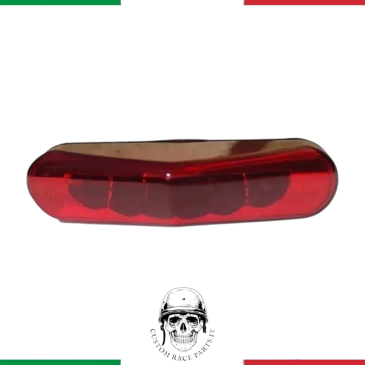 EVGATSAUTO Fanale Posteriore Moto A LED Universale 12V - Nero Con Lente Trasparente, Luce Bianca