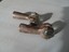 vtg lot (2) cast iron eagle claw & ball foot table feet / piano stool leg covers