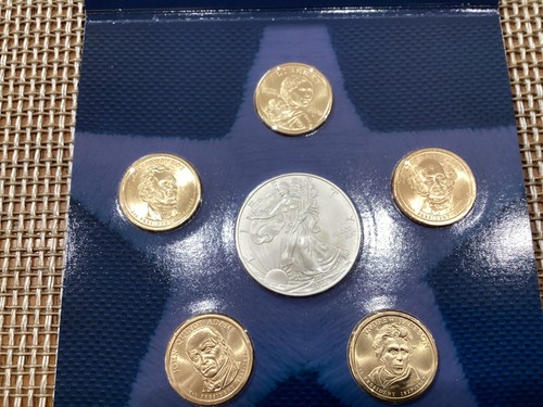 2008-W American Burnished Silver Eagle and Five Dollar Set Gem BU E1466 - Picture 5 of 8