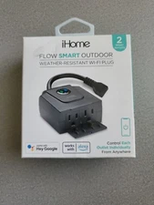 iHome Flow Smart Outdoor Weather - Resistant Wi-Fi Plug 2 Smart Outlets