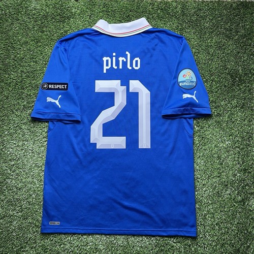 2012 Italy Italia Pirlo Jersey Shirt Kit Blue Puma Home Uefa Euro Large L 21