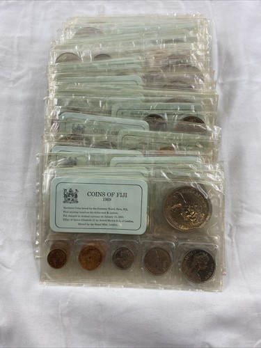 1969 FIJI - OFFICIAL MINT BU SPECIMEN SET (6) - ROYAL MINT - SEALED CELLO - RARE - Picture 5 of 5